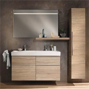 Contemporary Durable Wood Grain Bathroom Cabinet